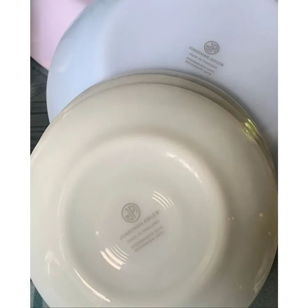 NEW 12 pc. Jonathan Adler Ether milk opaline glass MUGS PLATE BOWL REPLACEMENT S